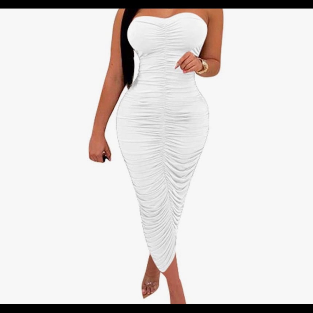 White Body Con Luxury Dress
